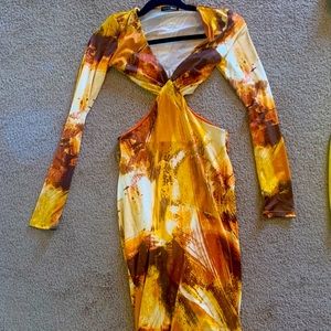 Midi dress with side cut outs